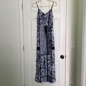Micheal Kors Navy & White Maxi Dress